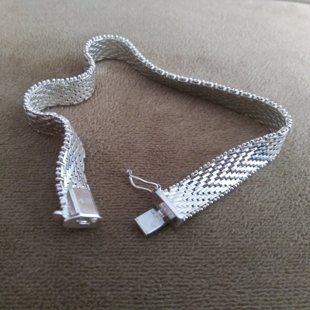 UltraFine .950 Sterling Silver Riccio 8 INCH Flexible Bracelet 20.9 Grams